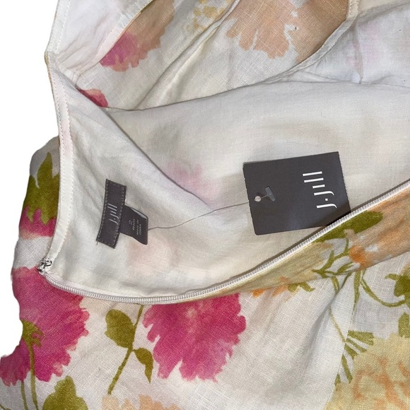 J. Jill | Floral Linen Sleeveless Dress Womens Size 2 - Picture 8 of 10